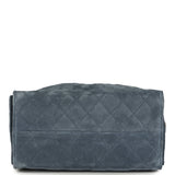 Chanel Small 25 Hobo Bag Blue Suede Antique Gold Hardware