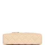 Chanel Top Handle Long Vanity Case with Chain Light Beige Shiny Caviar Light Gold Hardware