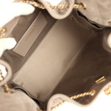 Chanel Small 25 Hobo Bag Dark Grey Suede Antique Gold Hardware