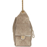 Chanel Medium 25 Hobo Bag Dark Grey Suede Antique Gold Hardware - Thumbnail View 4