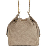 Chanel Medium 25 Hobo Bag Dark Grey Suede Antique Gold Hardware - Thumbnail View 5