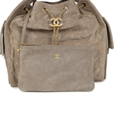 Chanel Medium 25 Hobo Bag Dark Grey Suede Antique Gold Hardware - Thumbnail View 7