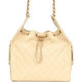 Chanel Medium 25 Hobo Bag Light Beige Caviar Antique Gold Hardware