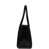 Chanel Small Cerf Shopping Bag Black Croc Embossed Calfskin Gold Hardware - Thumbnail View 3