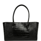 Chanel Small Cerf Shopping Bag Black Croc Embossed Calfskin Gold Hardware - Thumbnail View 4