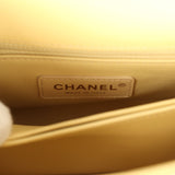 Chanel Mini Coco Top Handle Flap Bag Yellow Shiny Caviar Light Gold Hardware