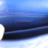 Chanel Small Coco Top Handle Flap Bag Dark Blue Shiny Caviar Light Gold Hardware