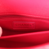 Chanel Mini Coco Top Handle Flap Bag Dark Red Shiny Caviar and Burgundy Lizard Light Gold Hardware