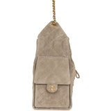 Chanel Medium 25 Hobo Bag Dark Grey Suede Antique Gold Hardware - Thumbnail View 3
