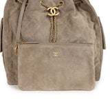 Chanel Medium 25 Hobo Bag Dark Grey Suede Antique Gold Hardware - Thumbnail View 7