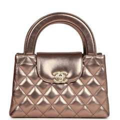 Chanel Small Kelly Shopper Metallic Bronze Calfskin Brushed Gold Hardware
