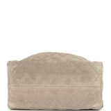 Chanel Small 25 Hobo Bag Dark Grey Suede Antique Gold Hardware