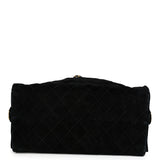 Chanel Medium 25 Hobo Bag Black Suede Antique Gold Hardware