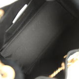 Chanel Small 25 Hobo Bag Black Suede Antique Gold Hardware