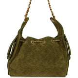 Chanel Small 25 Hobo Bag Khaki Suede Antique Gold Hardware - Thumbnail View 4