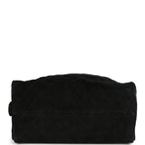 Chanel Medium 25 Hobo Bag Black Suede Antique Gold Hardware