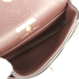 Chanel Nano Classic Double Flap Bag Charm Black Lambskin Light Gold Hardware