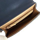 Pre-owned Chanel Small Chic Pearls Flap Bag Navy Calfskin Antique Gold Hardware