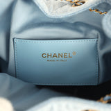 Chanel Medium 25 Hobo Bag Light Blue Washed Denim Antique Gold Hardware - Thumbnail View 10