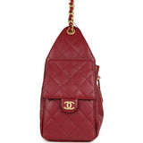 Chanel Small 25 Hobo Bag Dark Red Caviar Antique Gold Hardware