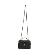 Chanel Top Handle Slim Vanity Case with Chain Black Shiny Caviar Light Gold Hardware - Thumbnail View 7