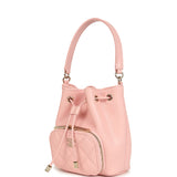 Chanel Mini Top Handle Bucket Bag with Chain Pink Shiny Caviar Light Gold Hardware