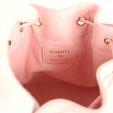 Chanel Mini Top Handle Bucket Bag with Chain Pink Shiny Caviar Light Gold Hardware