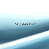 Chanel Medium Coco Top Handle Flap Bag Light Blue Shiny Caviar Light Gold Hardware
