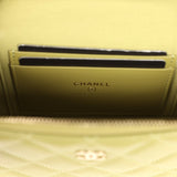 Chanel Top Handle Long Vanity Case with Chain Khaki Shiny Caviar Light Gold Hardware