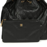 Chanel Medium 25 Hobo Bag Black Caviar Antique Gold Hardware