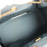 Chanel Small 25 Hobo Bag Blue Suede Antique Gold Hardware