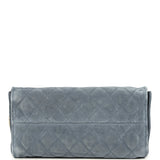 Chanel Small 25 Hobo Bag Blue Suede Antique Gold Hardware