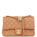 Chanel Small CC Crush Flap Bag Caramel Lambskin Brushed Gold Hardware