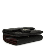 Chanel Small Classic Flap Wallet Black Shiny Caviar Light Gold Hardware