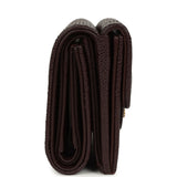 Chanel Small Classic Flap Wallet Dark Brown Shiny Caviar Light Gold Hardware