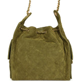 Chanel Medium 25 Hobo Bag Khaki Suede Antique Gold Hardware