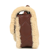 Chanel Mini Shearling Flap Bag Brown Lambskin Brushed Gold Hardware