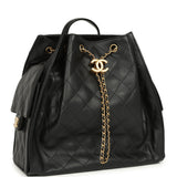 Chanel Large 25 Backpack Black Caviar Antique Gold Hardware