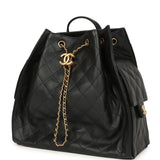 Chanel Large 25 Backpack Black Caviar Antique Gold Hardware