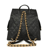 Chanel Large 25 Backpack Black Caviar Antique Gold Hardware