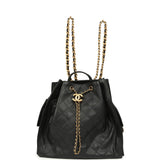Chanel Large 25 Backpack Black Caviar Antique Gold Hardware