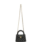 Chanel Small Kelly Shopper Black Shiny Aged Calfskin Brushed Gold Hardware