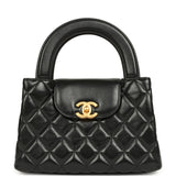 Chanel Small Kelly Shopper Black Shiny Aged Calfskin Brushed Gold Hardware
