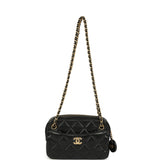 Chanel Mini Camera Case Bag Black Shiny Lambskin Gold Hardware