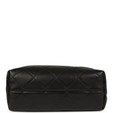 Chanel Coco Shopping Bag Dark Grey Suede and Black Shiny Lambskin Brushed Gold Hardware
