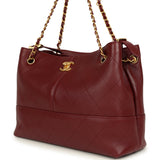 Chanel Small Coco Hobo Bag Burgundy Calfskin Antique Gold Hardware