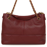 Chanel Small Coco Hobo Bag Burgundy Calfskin Antique Gold Hardware