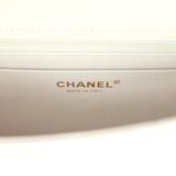 Chanel Small Graphic Frame Flap Bag White and Black Lambskin Light Gold Hardware