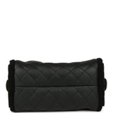 Chanel Small 25 Hobo Bag Black Crumpled Sheepskin and Shearling Antique Gold Hardware