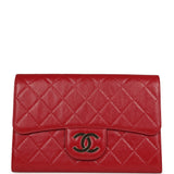 Chanel XXL CC Clutch Red Shiny Crumpled Calfskin Gold Hardware